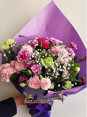 Renkli Karanfil Buketi